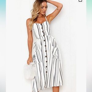 Stripped MIDI Dress